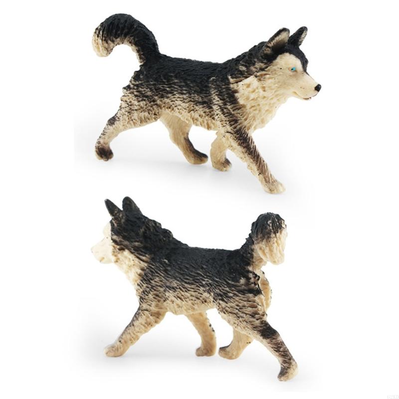 62KD Dog Figurines Playset 8PCS Realistic Detailed Plastic Puppy Figures Toy Dogs