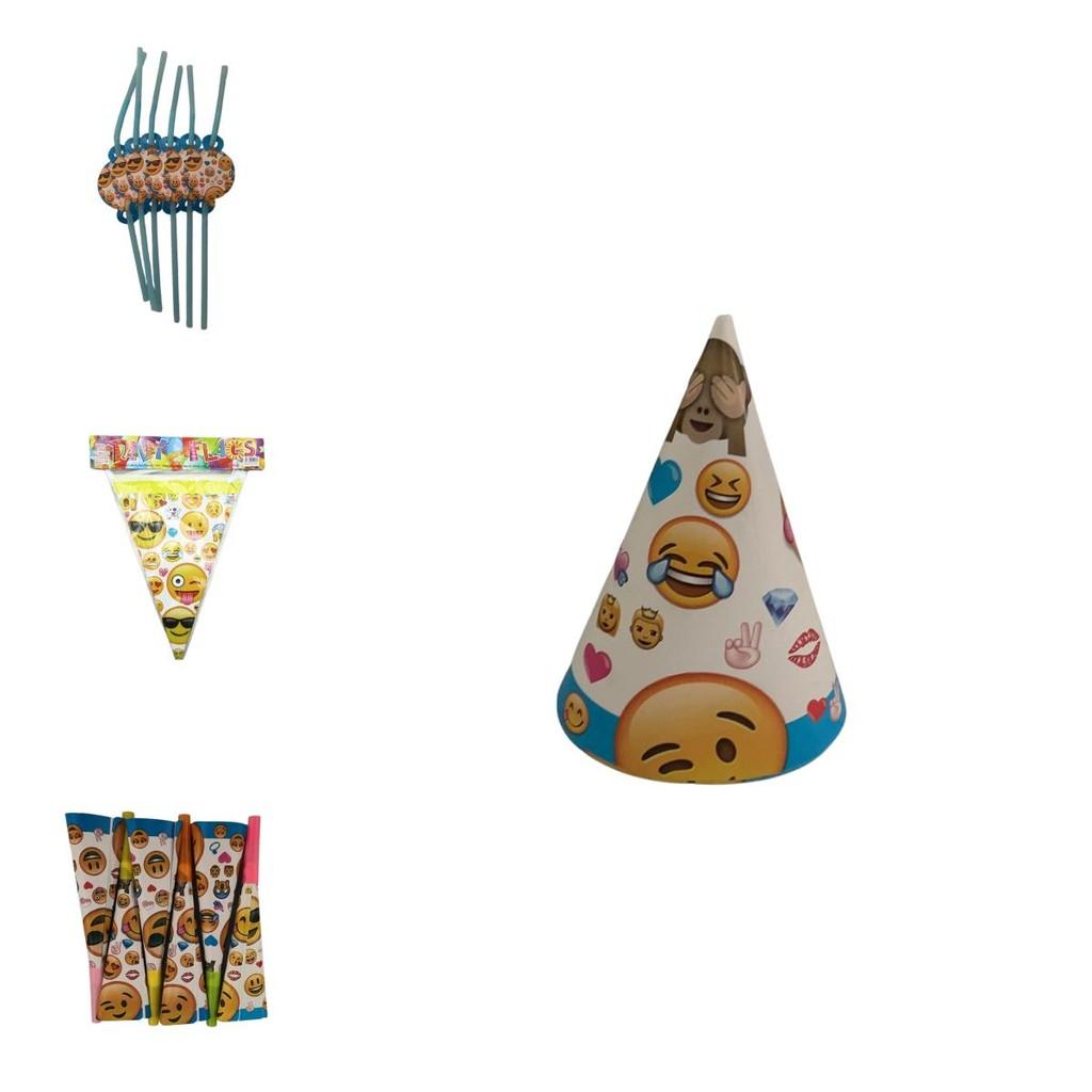 Emoji Party Tableware Set With Disposable Plates Cups Napkins And Tablecloth For Holiday Celebrations