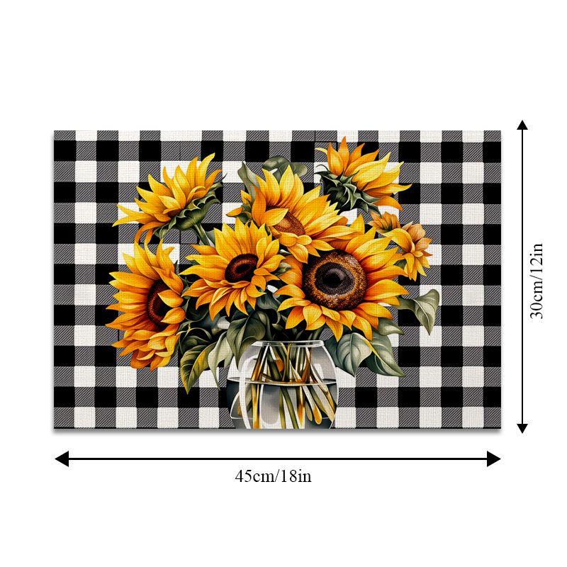 4Pcs, Sunflower Placemats, Best Quality Placemats, Washable, Suitable for Holiday Parties, Home Decor