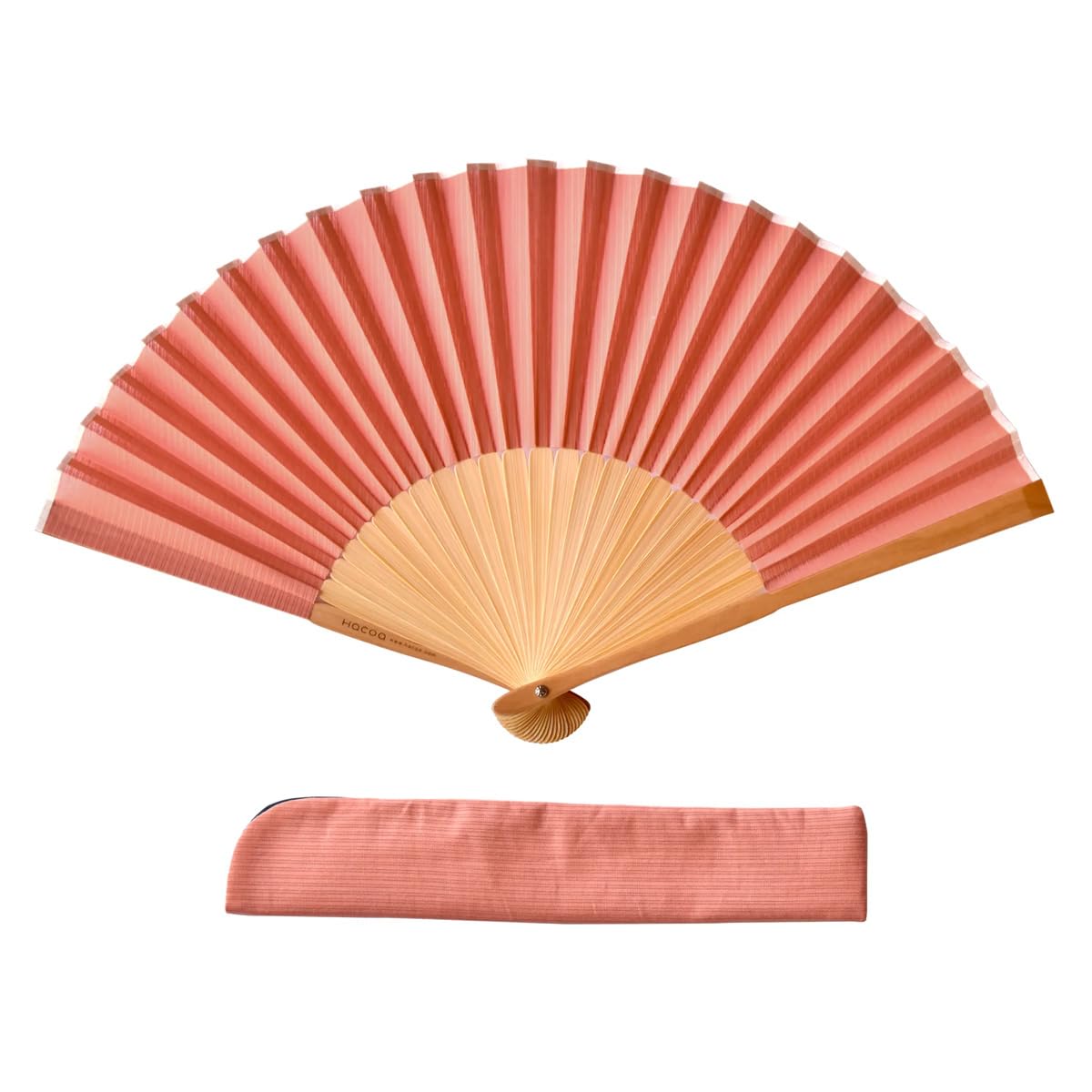 

A stylish fan made with precious wood ribs madder [Hacoa] Fan 21cm (cherry (Sunset color))
