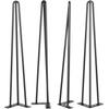 Hairpin Table Legs 20 Inch Black Set of 4 Desk Legs Each 220lbs Capacity Hairpin Desk Legs 3 Rods for Bench Desk Dining End Table Chairs Carbon Steel