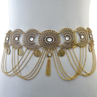 National Style Retro Style Hollow Disc Waist Chain New Dance Carving Coin Fringe Geometry Dunhuang Hanfu Accessories