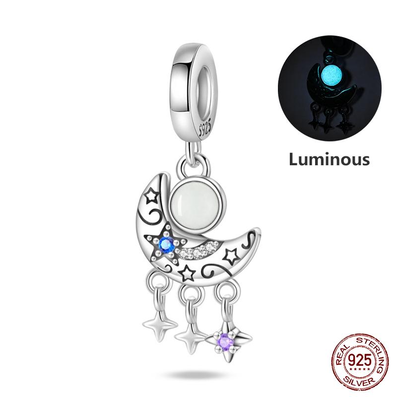 Copper Metal Trendy Fashion Glowing Spaceship Astronaut Bunny Planet Charm Bead Components Bead Components Compatible With Brand Authentic Original