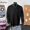 Heavyweight 300g Pure Cotton Long Sleeve White Basic T-shirt, Unisex Solid Color Base Layer