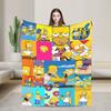 Dynamic Anime Family Vivid Portrait Flannel Blanket The Simpsoned Soft Durable Throw Blanket for Living Room Bedspread Bed Cover