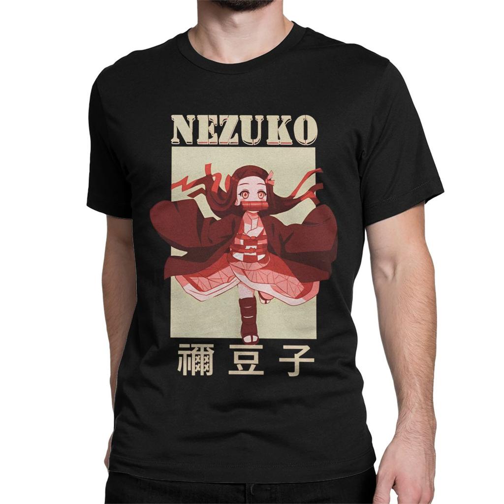 Men Women TShirts Nezuko Kamado Kawaii Anime Japan 100 Cotton Tees Short Sleeve Demons Slayers Kimetsus T Shirts Tops Printed