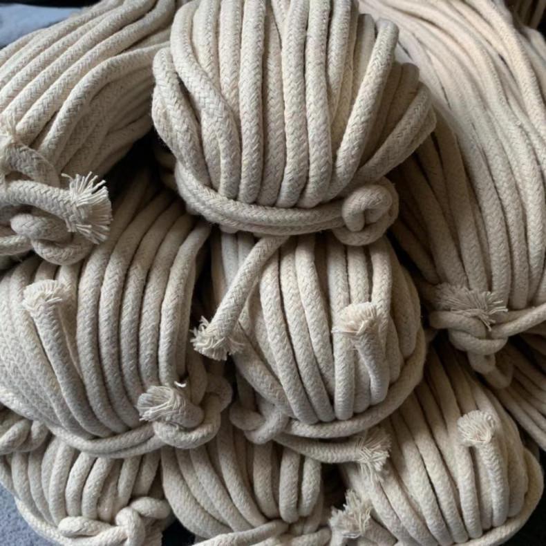 1.5-10mm White Core-Spun Cotton Braided Round Drawstring Rope