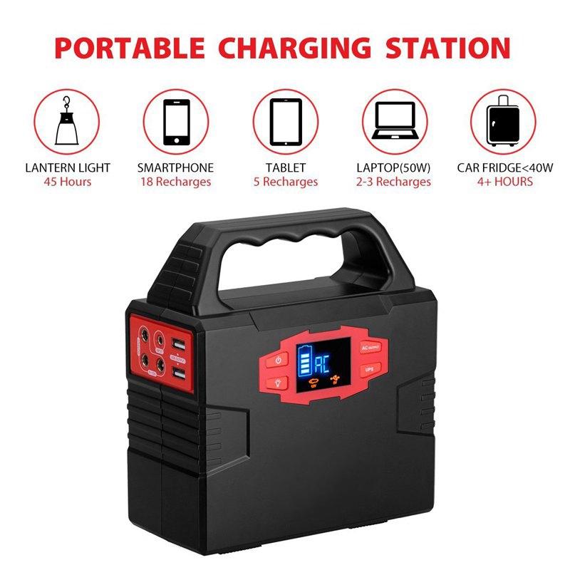 150W 110V 40800mAh UPS Lithium Emergency Solar Power Supply Modified Sine Wave LED Portable Car Emergency Power Bank