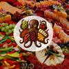 Yousheng Plastic Serving Tray Ocean Themed Cheese Bread Board Fruits Nuts Wood Display Board Beachfront Dinner Party Platter