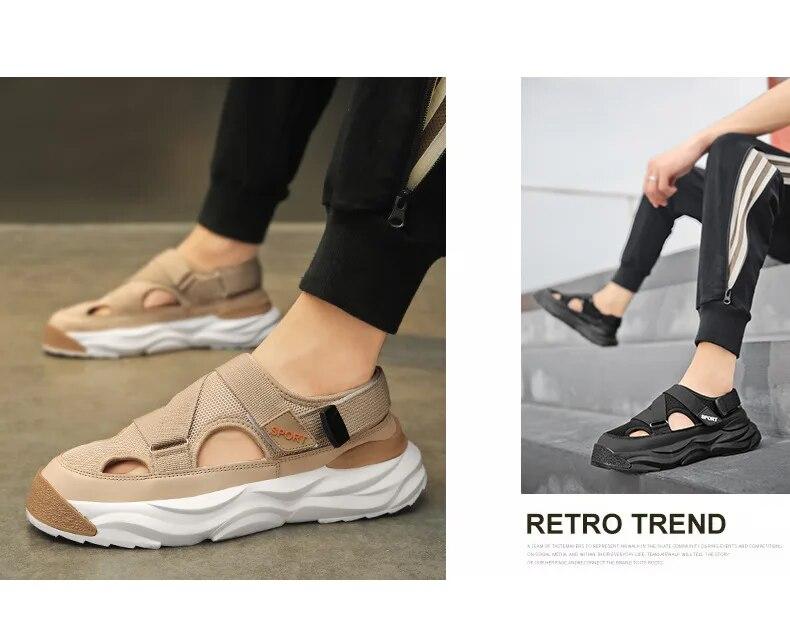 Men Sandals Summer Leisure Beach Holiday Sandals Men Shoes  New Outdoor Sneakers Male Retro Comfortable Casual Sandals Men