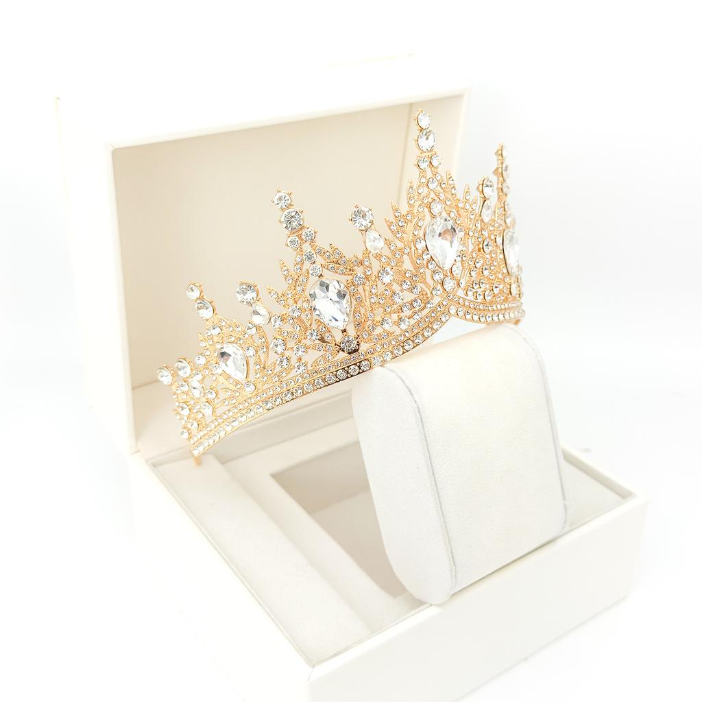 New European and American Bridal Crown Rhinestone Headband Baroque Alloy Crown Wedding Dress Accessories