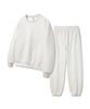 ALVINCLO [Set][Fleece-Lined] Plain Oversized Sweatshirt Jogger/Semi-Wide Pants Set