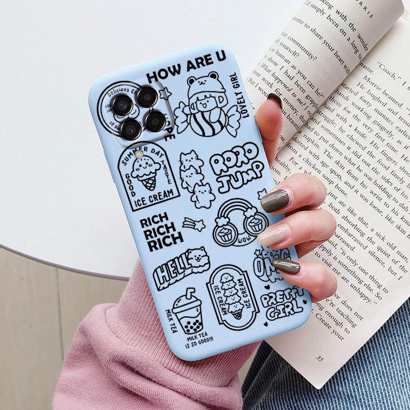 For Samsung Galaxy M33 M53 5G Case Cute Fashion Heart Flowers Soft Silicone Bumper Cover For Samsung M13 M15 M55 M35 Fundas TPU