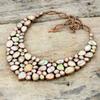 Collana con pietra preziosa grezza in conchiglia di abalone, collana in rame elettroformato, collana con catena regolabile, collana boho fatta a mano, gioielli in rame per regalo
