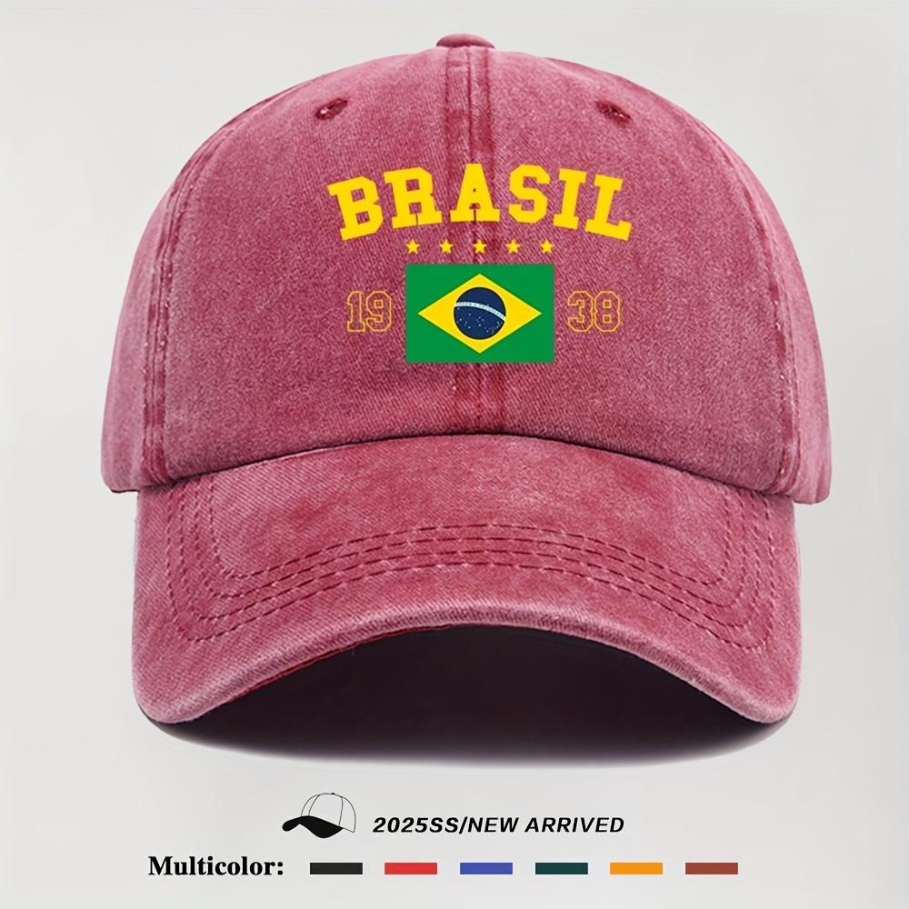 

Унисекс Бейсболка с Дизайном Флага БРАЗИЛИИ Легкая и Повседневная для Активного Отдыха и Пляжа One Size