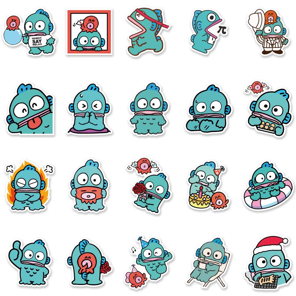 50 Cute Cartoon Water Monster Half Mermaid Laptop Suitcase Skateboard Graffiti Decoration Stickers