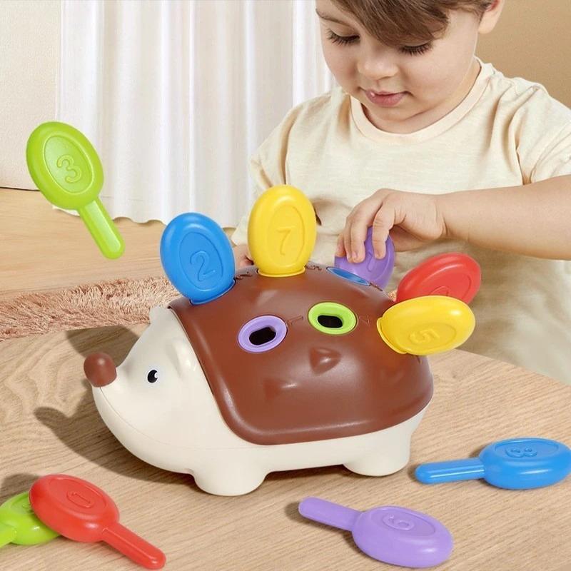 00Hedgehog Stacking Toy Fine Motor Skills %Activity Set for Toddlers^ Age 1-3 Educational* Montessori %Learning Toy!!!!123