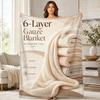 Gauze Texture Typography Coral Fleece Blanket