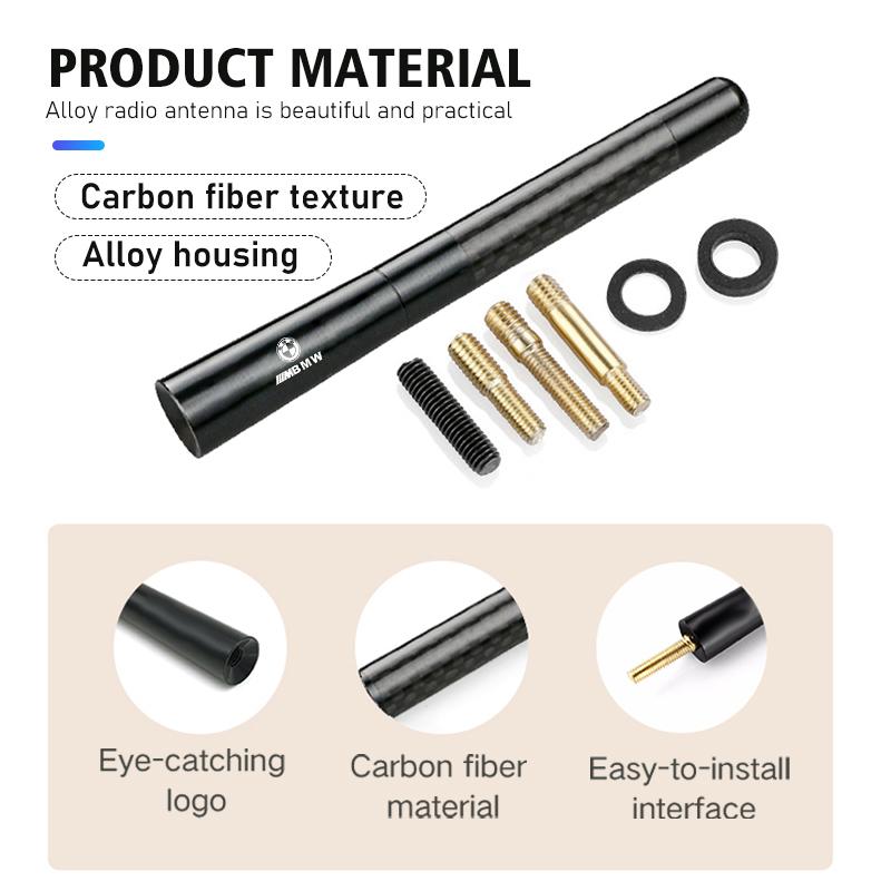 ZDNE2 For BMW Car Antenna Carbon Fiber Receiving Short Antenna Car Roof Accessories E87 E70 E91 E30 G20 E92 E93 E60 E46 E90 G30 E53 X1