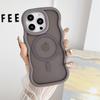 For Magsafe Matte Curly Wave Phone Case For iPhone 16 12 13 14 15 Pro Max Luxury Magnetic Wireless Charging Frosted Back Cover