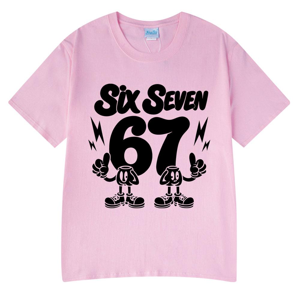 

Six Seven Funny Cartoon Number 67 Meme T Shirts Unisexs Women Clothing Fashion Harajuku Summer Cotton Casual Short Sleeve Tshirts 2XL