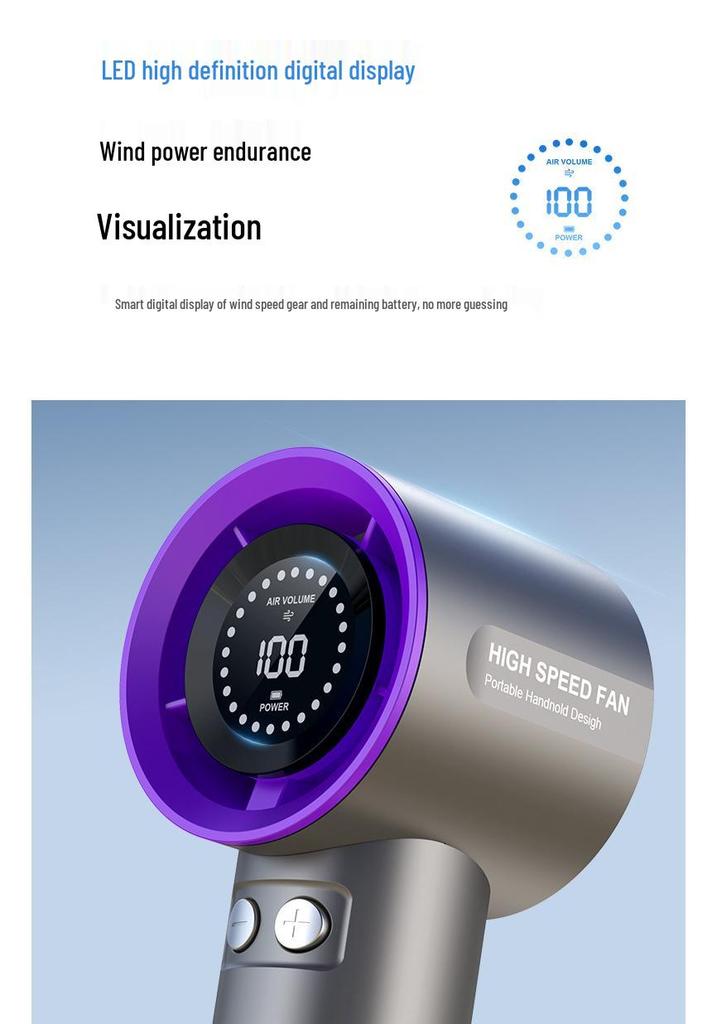 2026 LY11 Silent Portable Handheld Turbine Fan for Dorm & Outdoor Cooling