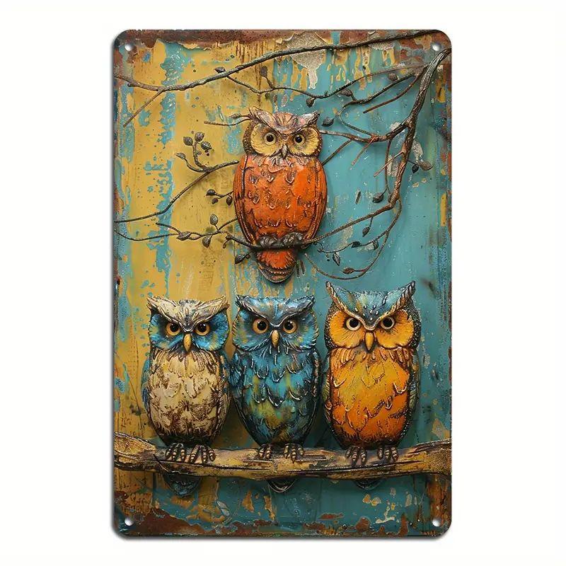 Metal Tin Poster Pastoral Birds Metal Tin Signs Posters Plate Wall Decor for Bars Restaurant Cafe Clubs Retro Posters Plaque