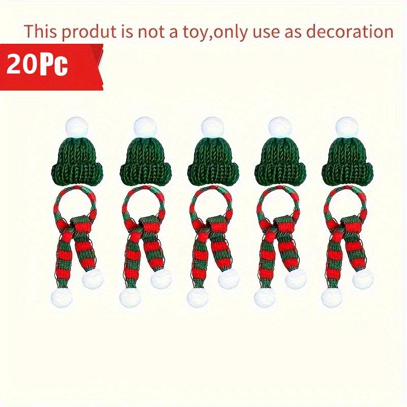 10/20 st Julhatt & Halsduk Set. Stickade tomtemössor för flaskor, dockhus & fester.