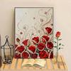 Plastic Pearl Painting Craft Set Faux Pearls Pre-Printed Canvas Set Rose Designs DIY Pearl Painting Kit for Wall Decor Gift Idea