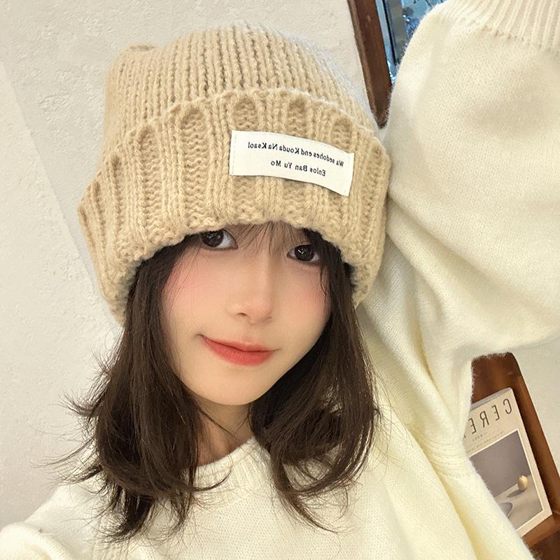 Luochi Knit Hat: Versatile Korean-Style Wool Bucket Hat for Autumn & Winter, Warm Women s Fashion.