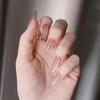 Handmade Nude Color Cat Eye Detachable False Nails with Suction Wear