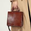 Genuine Leather Women's Shoulder Bag   Luxury Designer Women Handbags Retro Cowhide Crossbody Bags Female Square Tote Bag