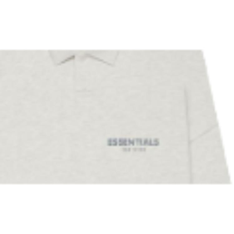 Fear of God Essentials SS21 Long Sleeve French Terry Polo Unisex Tops Light-Heather-Oatmeal FOG-SS21-600