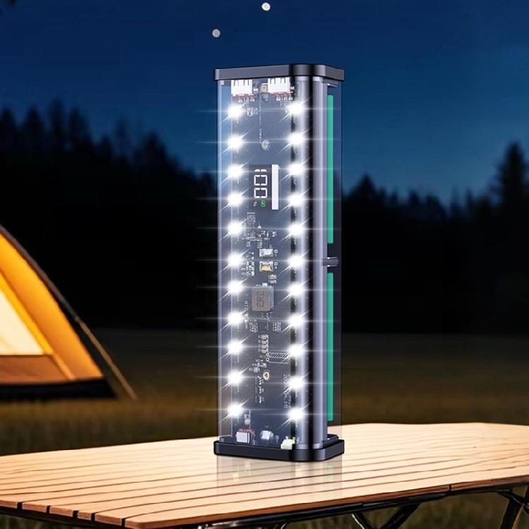 DIY 6x18650 Battery Storage Box DIY Power Sources with Circuit Display Removable Camping Light Transparent Housing