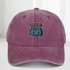 Route 66 Print Baseball Cap for Outdoor Sports and Leisure - Breathable and Drying - Classic Washed Vintage Style Hat