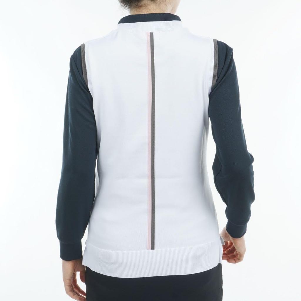 New Balance Golf Crew Neck Knit Vest Logo 0 (Stretch, Jacquard) / Women's / 012-4273501 030_White [S]