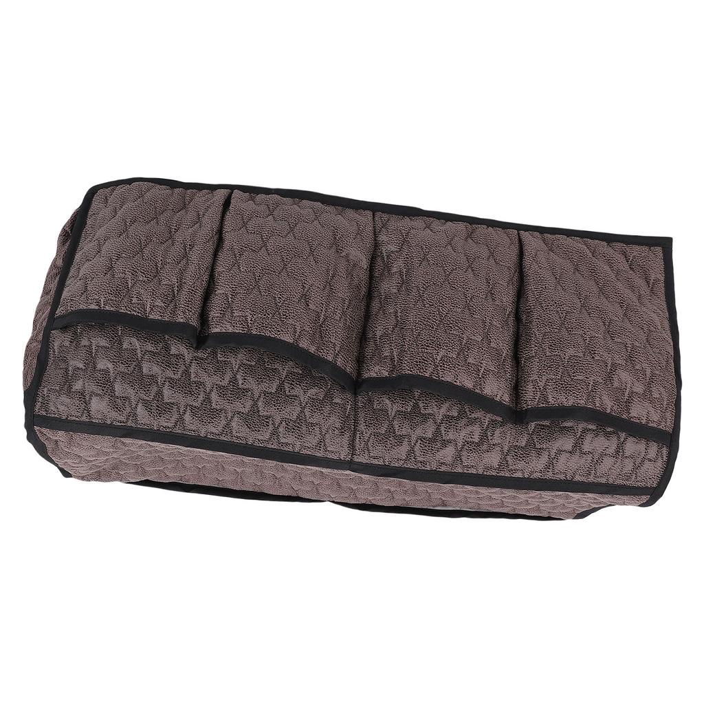 Sofa Armrest Bag Coffee Color Imitation Leather Multifunctional Couch Armrest Storage Bag for Remote Control Phone