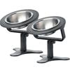 Elevated Dog Food Bowl Adjustable Height Non-slip Raised Feeding Bowl Metal Stand Double Stainless Steel Food Water Bowl