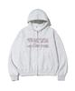 Pagesiisii Glow Typographic Logo Print Two-Way Zip-Up Hoodie White Melange