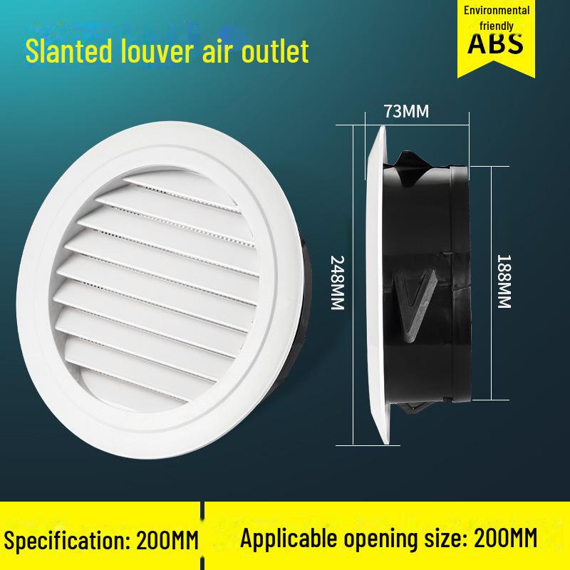 ABS-Rundjalousie mit Netzabdeckung für Frischluft- und Abluftkanalsysteme