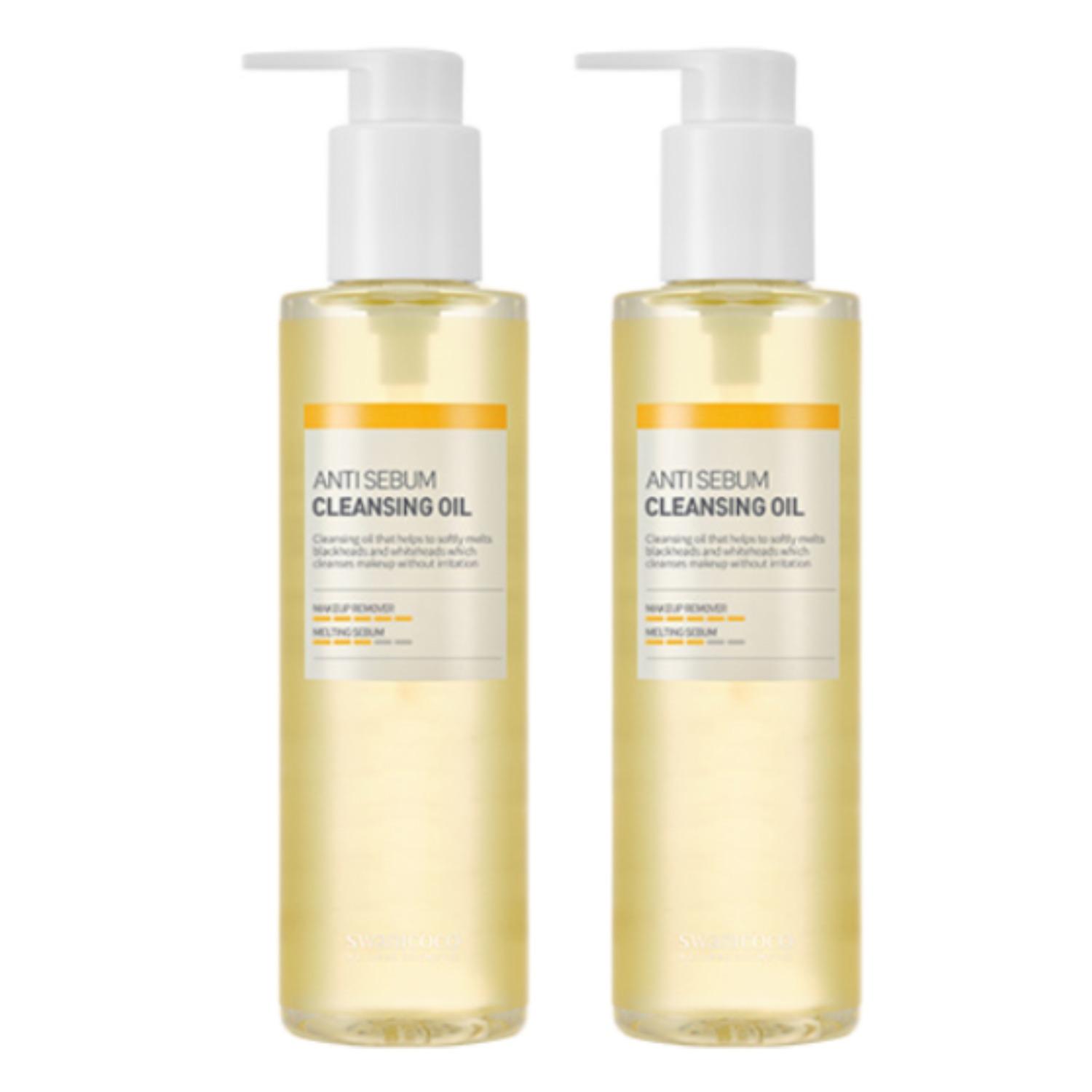 Swanicoco Anti Sebum Plant-Based Cleansing Oil - Deep Pore Purifying & Blackhead Control Cleanser (200ml x 2pcs)
