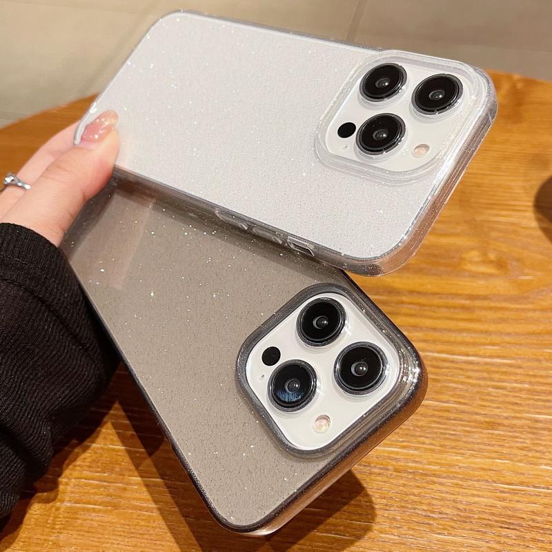 Glitter Clear Silicone Shockproof Phone Case For iPhone 16 Pro Max 15 14 Plus 13 12 11 8 7 X XR XS Max Soft Bling Transparent Phone Shell Cover