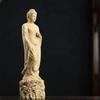 Solid Wood Carving Amitabha Buddha Figurine Room Decor Statue Sculpture Art Crafts Ornament Buddhist Supply Home Decoration