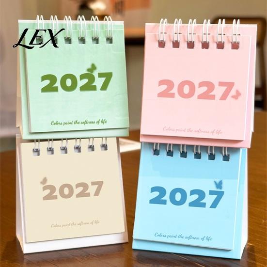 Functional Workstation Memo Pad Mini Desk Calendar 2027, Jan. 2027 to Dec. Standing Flip Small Desktop Time Management Tool Calendar, 12 Monthly
