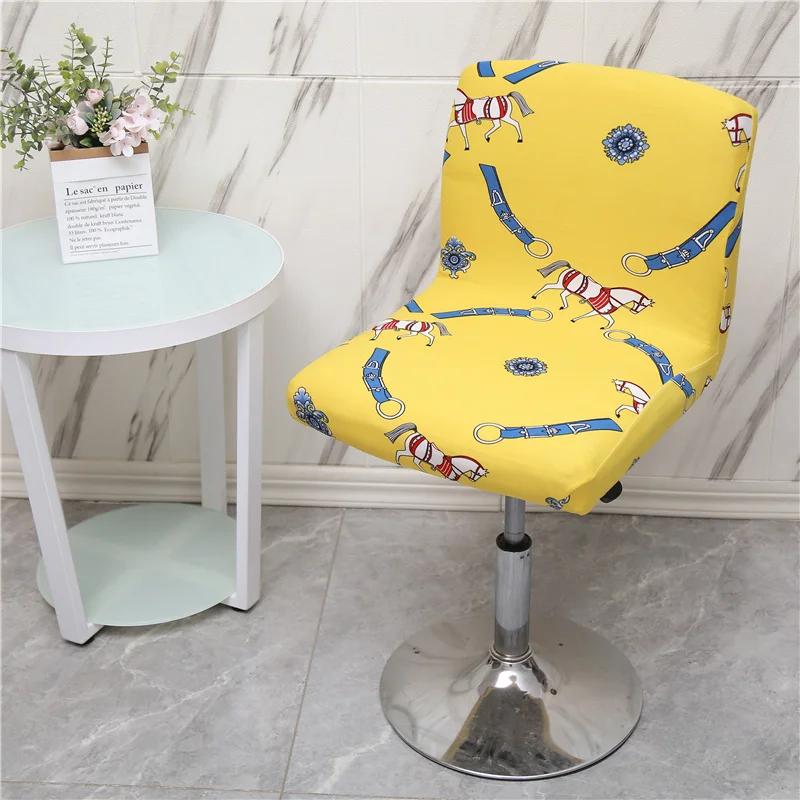 Bar Stool Chair Cover Low Back Chair Slipover Spandex Seat Case Elastic Rotating Lift Office Chair Cover Dining Seat Protector