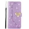 Luxury Bling Diamond PU Leather Flip Case Rhinestone 3D Love Heart Glitter Wallet Cover for iPhone Samsung Huawei