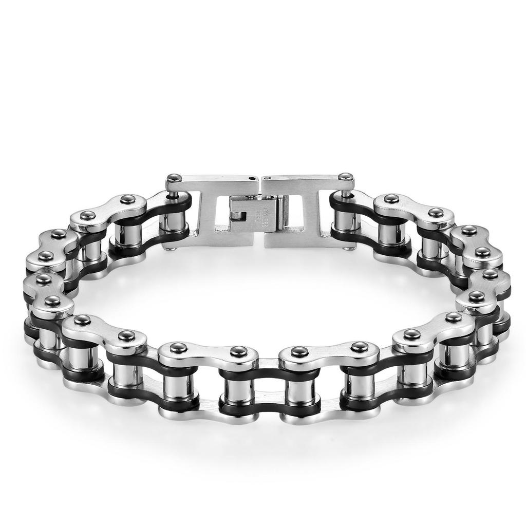 European-American Style Bicycle Chain Bracelet: Creative Rock Hip Hop Jewelry for Men & Women In Stainless Steel