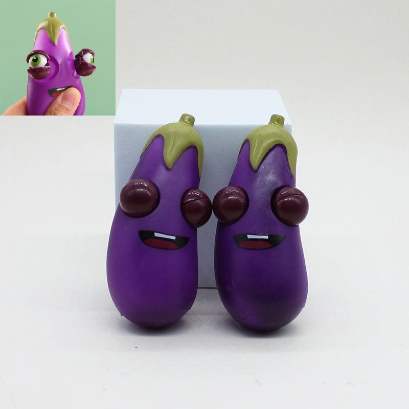 Relief Eggplant Stress Toy Extrusion Rebound Toy Portable Kids Gifts Birthday