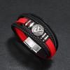 Retro Style Multi-layer Woven Men's Bracelet with Compass Scripture Charm
