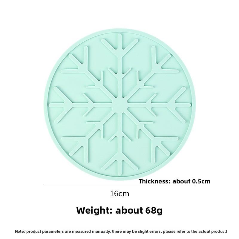 Double Sided Heat Resistant Table Mat Snowflake Shape Christmas Decorative Placemat Non-slip Kitchen Dining Pad for Food Safety